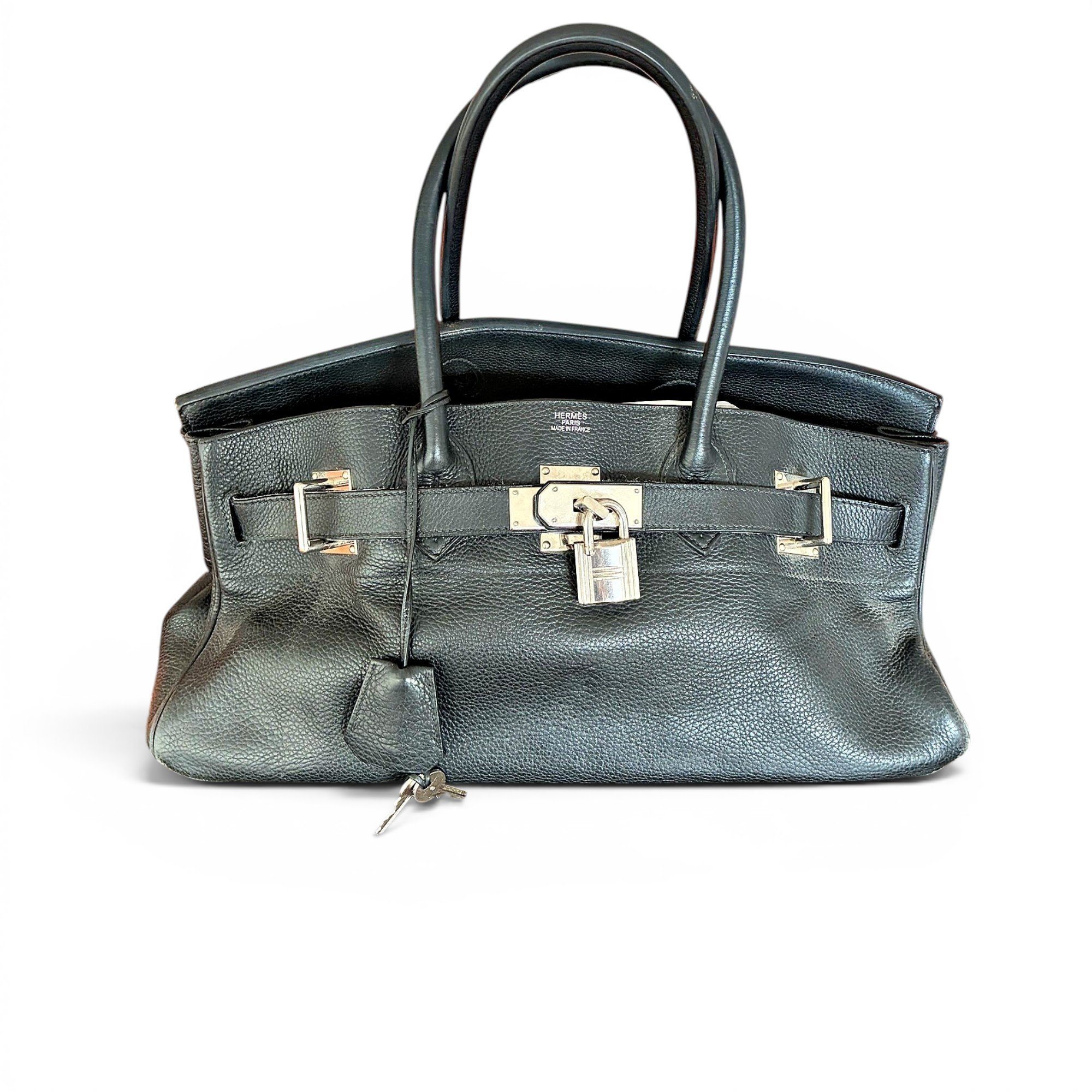 Hermes Birkin Handbag Black Toile Jean 2008