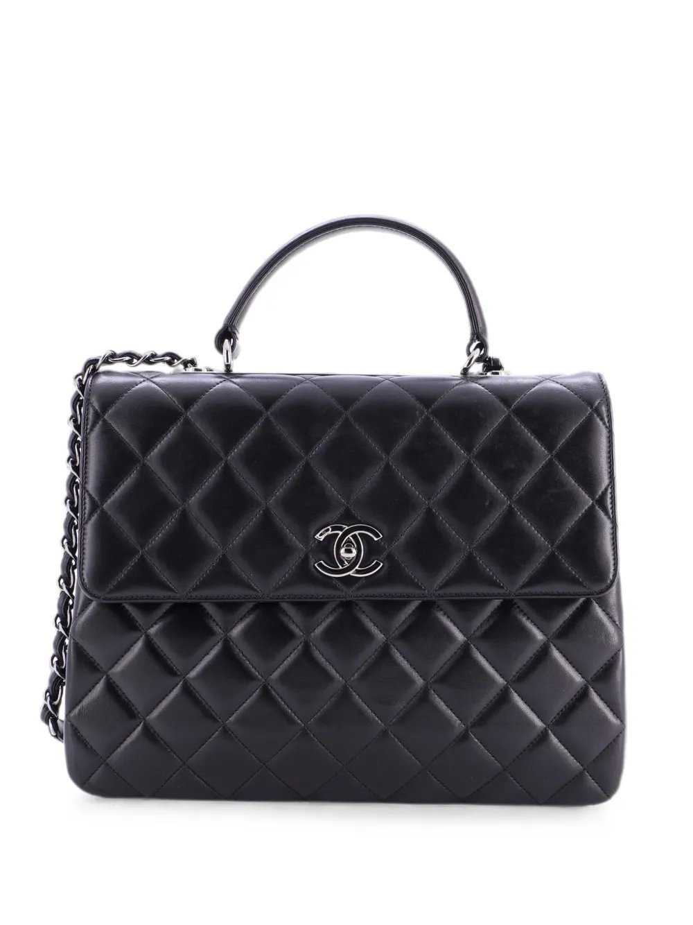 Trendy CC Top Handle Bag Quilted Lambskin Large satchel