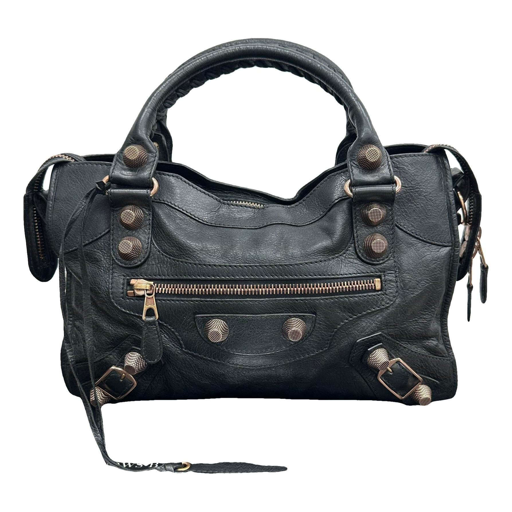 City leather handbag