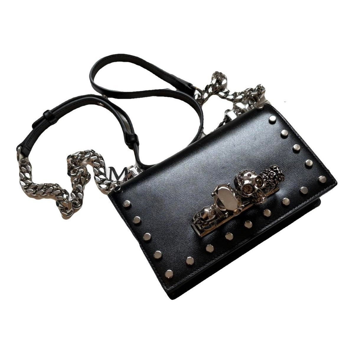 Knuckle leather crossbody bag