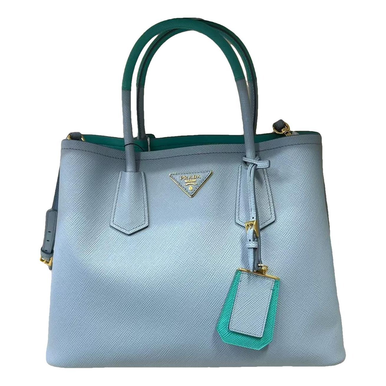 Double leather handbag
