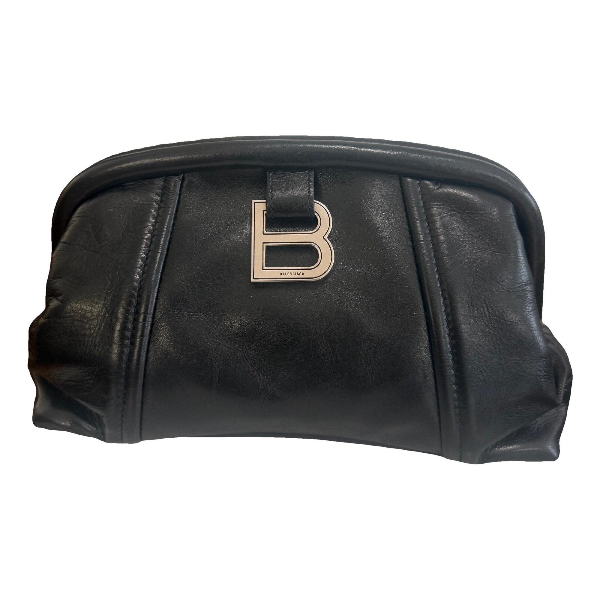 Leather clutch bag