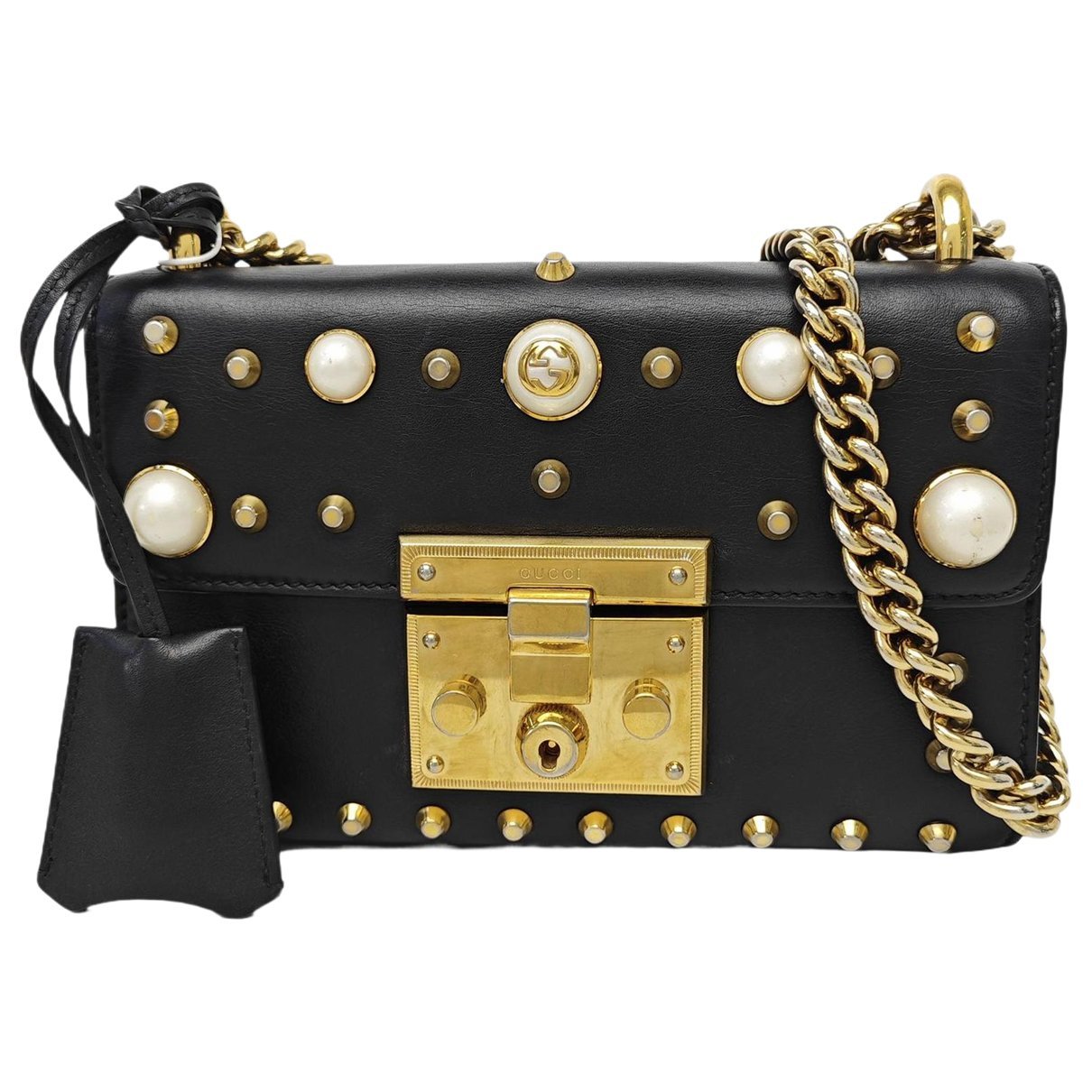 Padlock leather handbag
