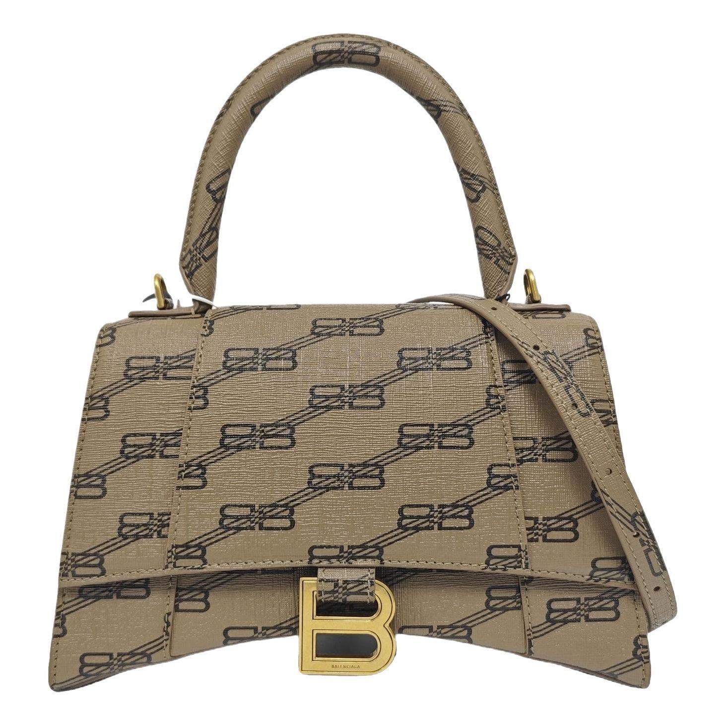 Hourglass leather handbag