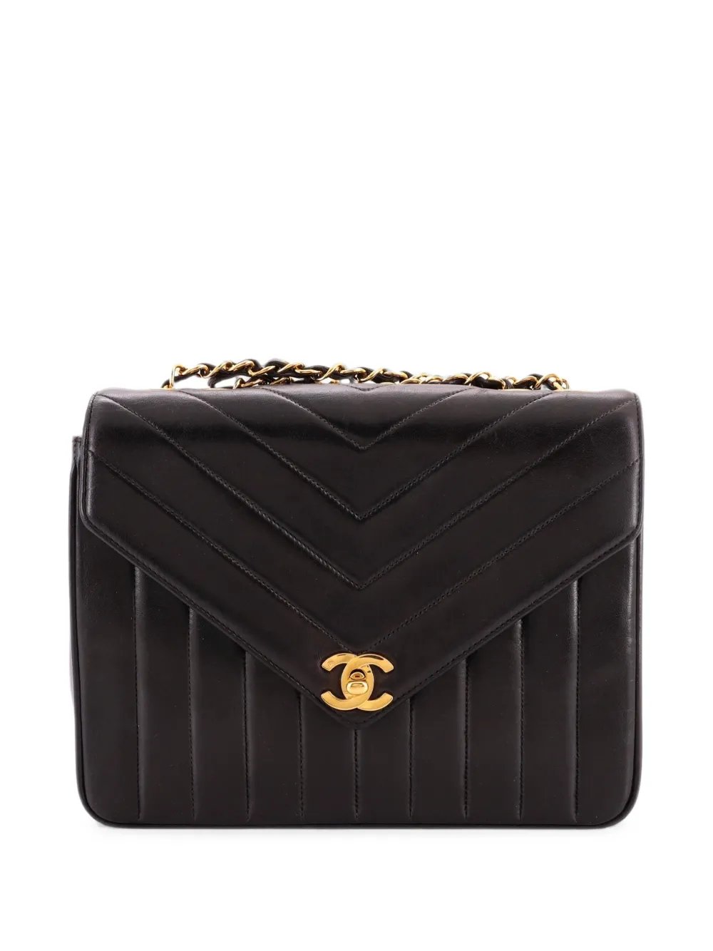 Envelope Flap Bag Chevron Lambskin Small shoulder bag