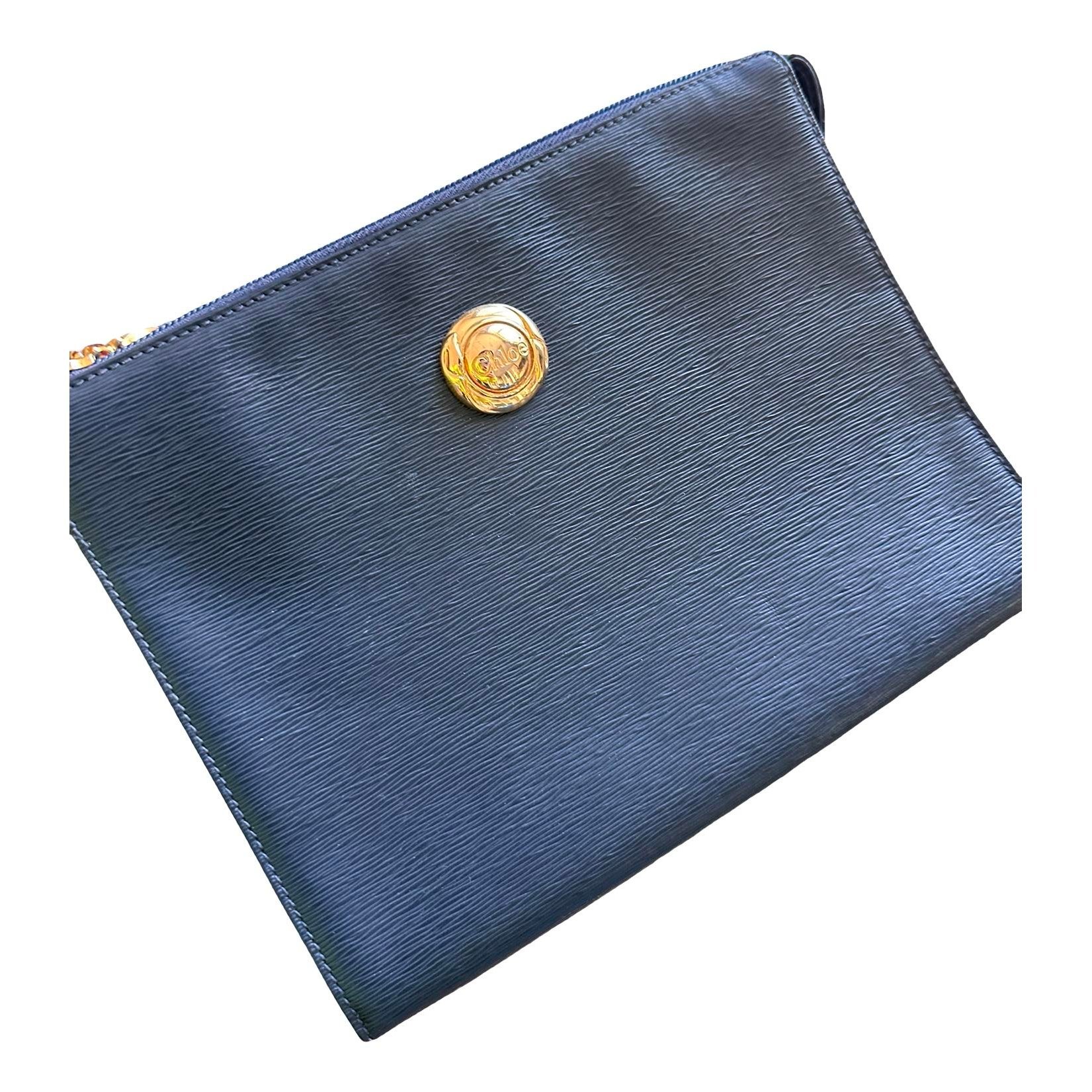 Leather clutch bag
