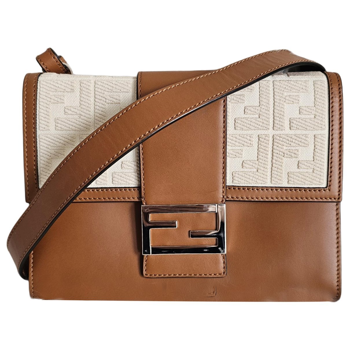 Flat Baguette leather crossbody bag