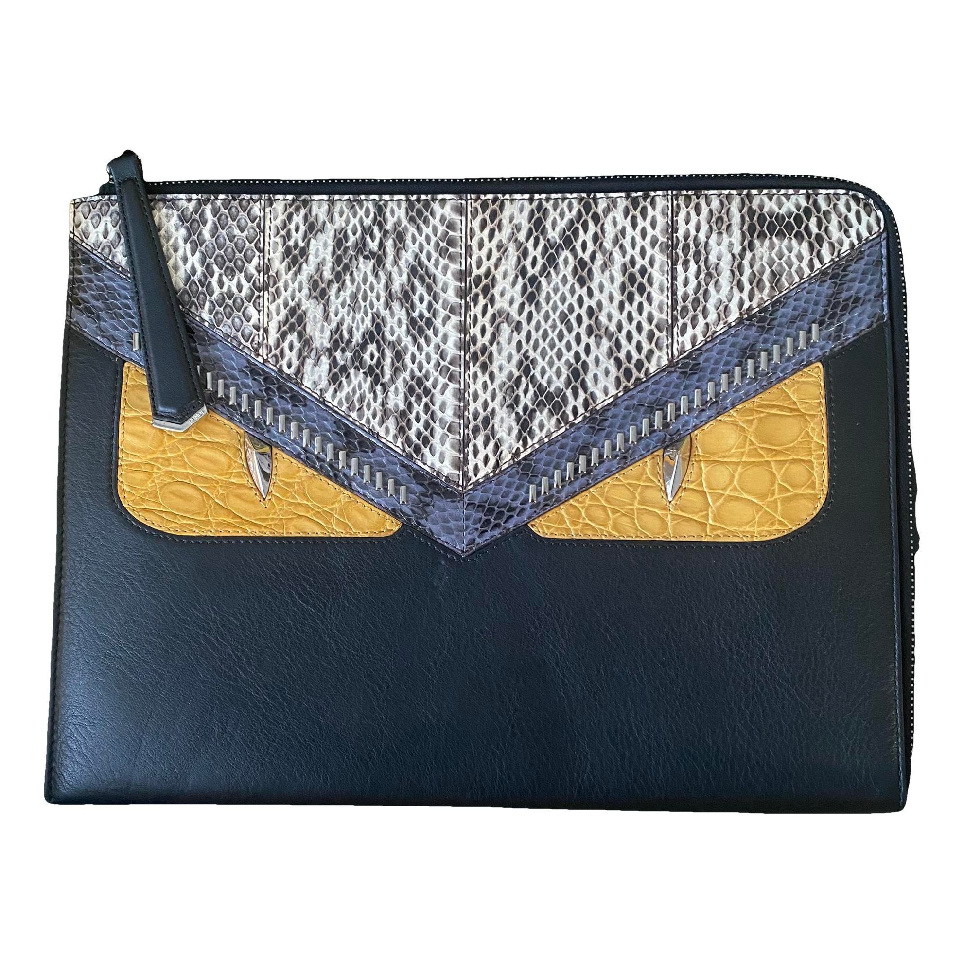 Leather clutch bag
