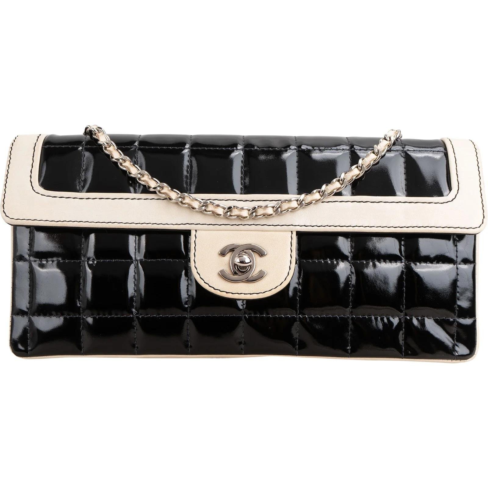 East West Chocolate Bar patent leather crossbody bag