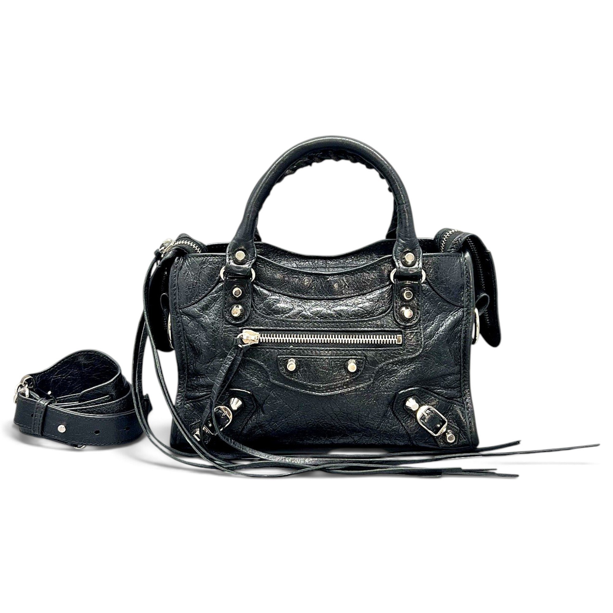 City leather handbag