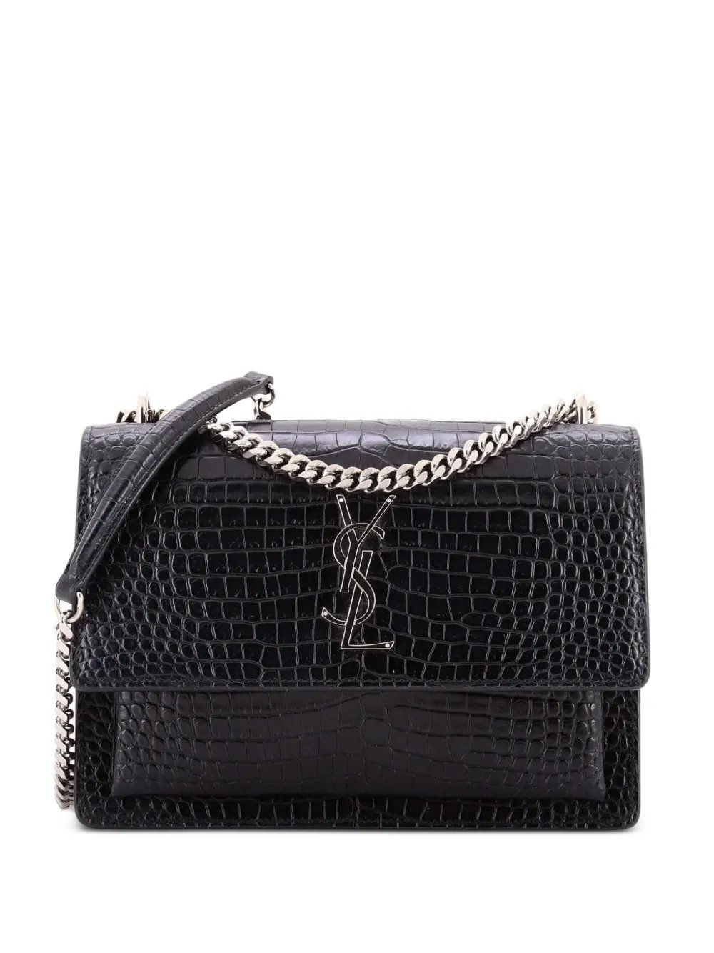 Sunset Crocodile Embossed Leather Medium crossbody bag