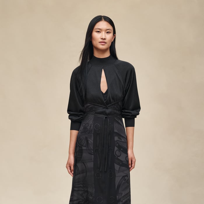 Noir "Soleil De Soie Poudre" Long Dress