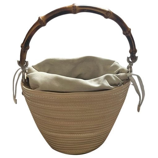 Bamboo patent leather handbag