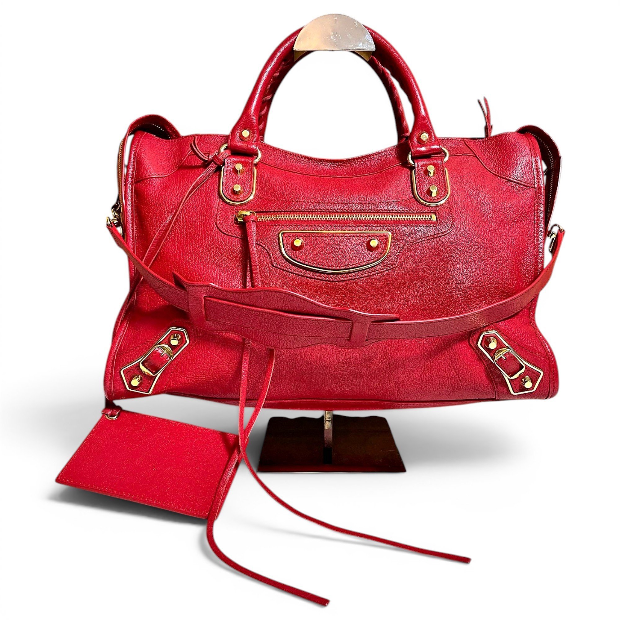 City leather handbag