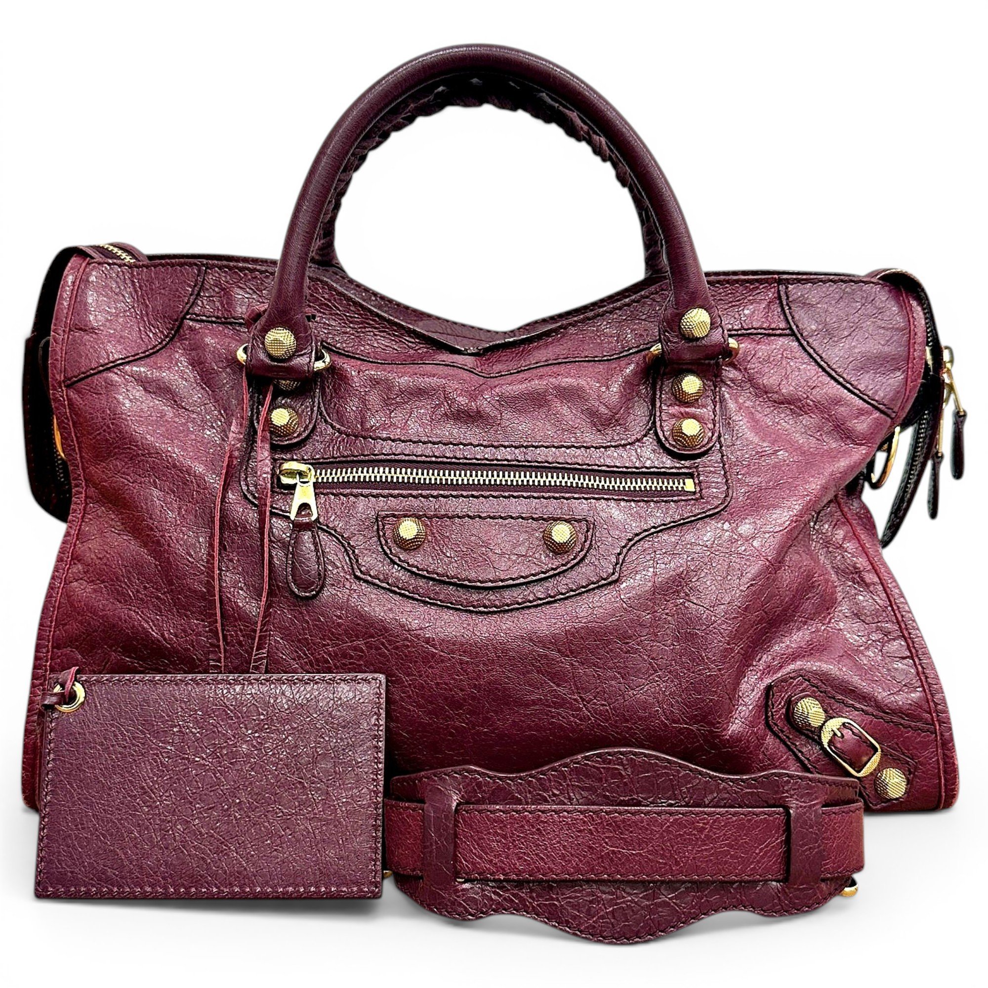 City leather handbag