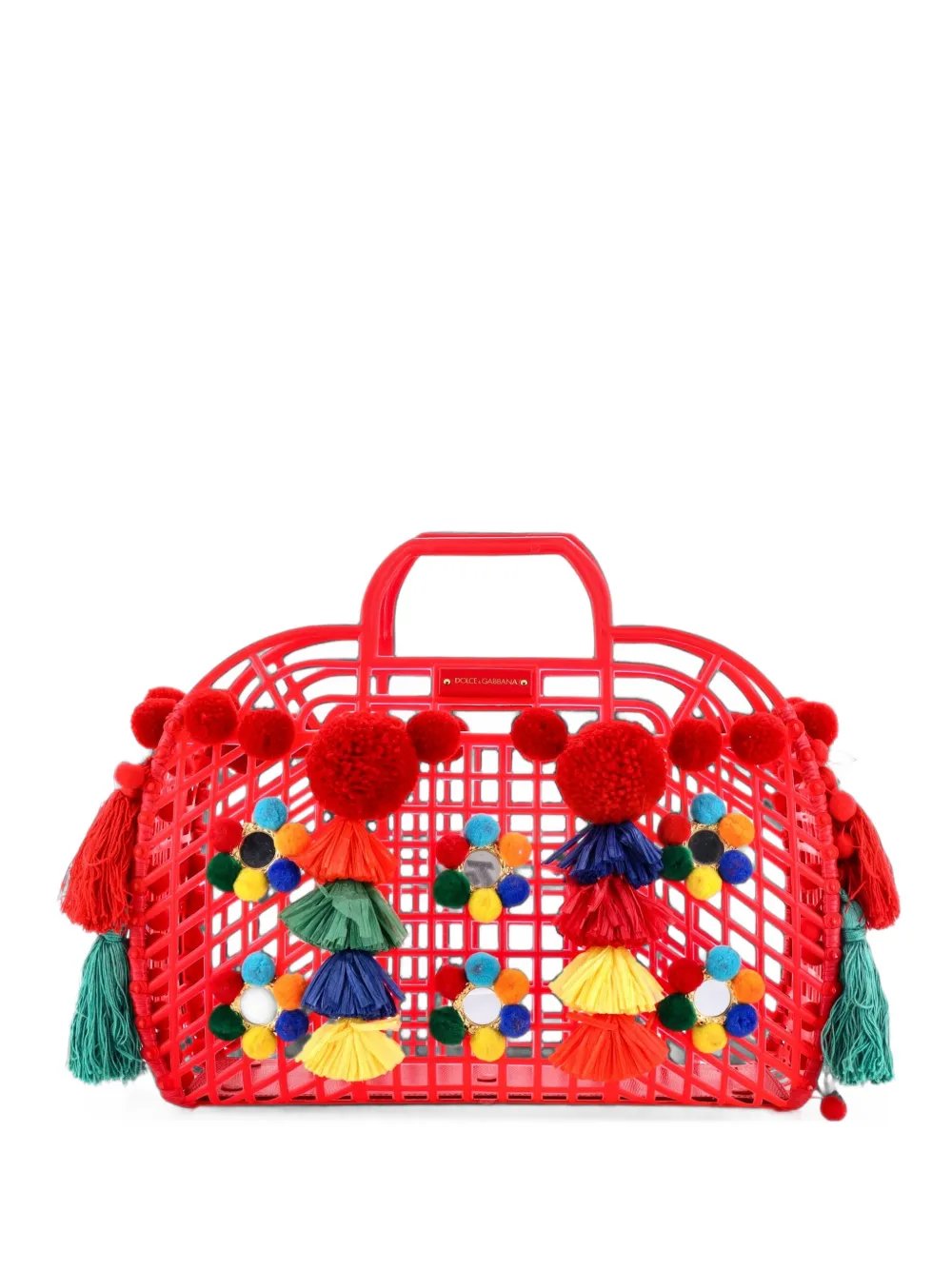 Kendra Pom-Pom Shopping Bag PVC tote bag