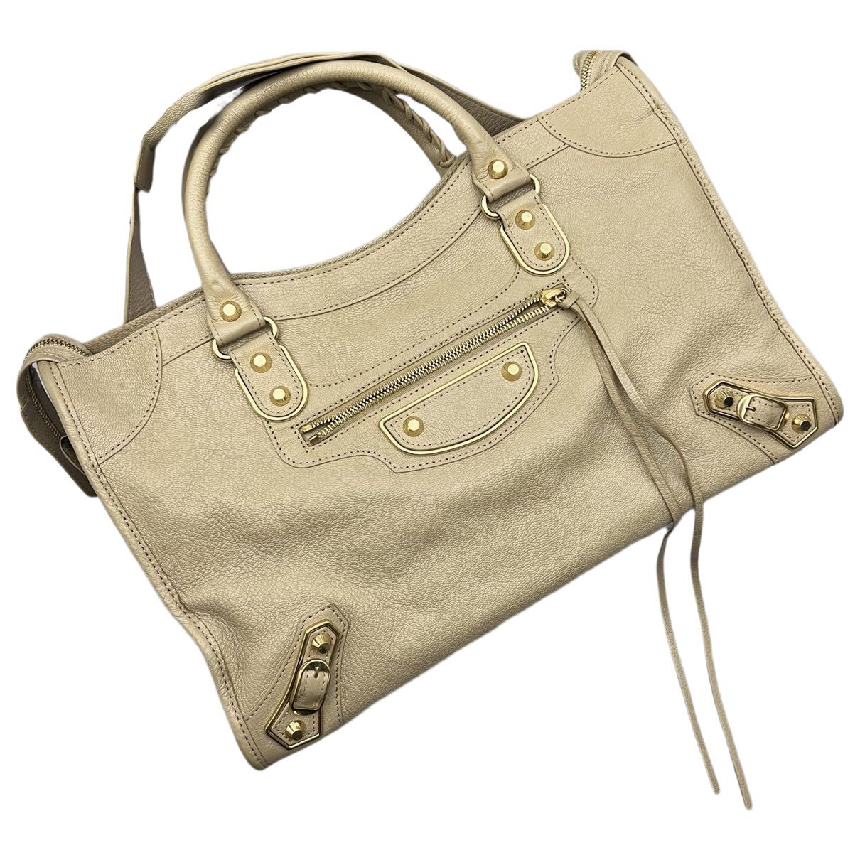 City leather handbag