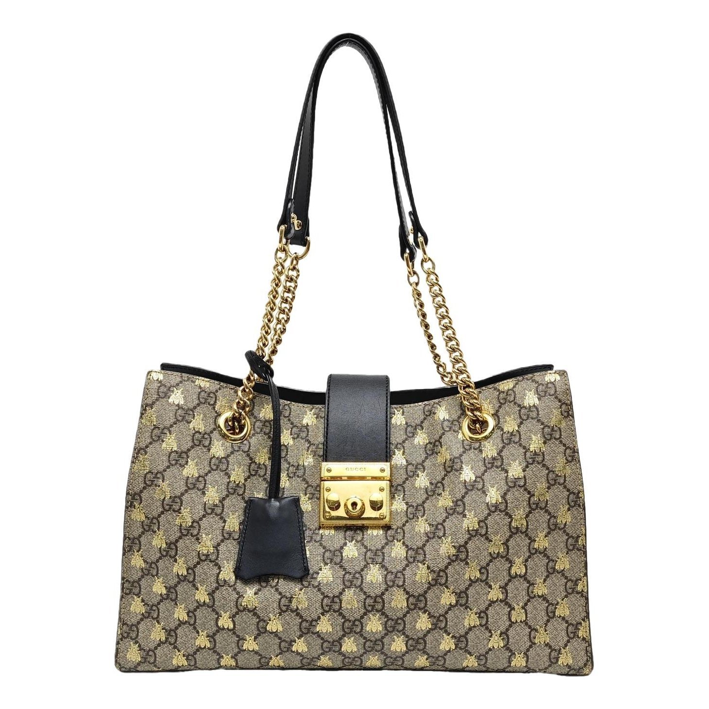 Padlock leather handbag