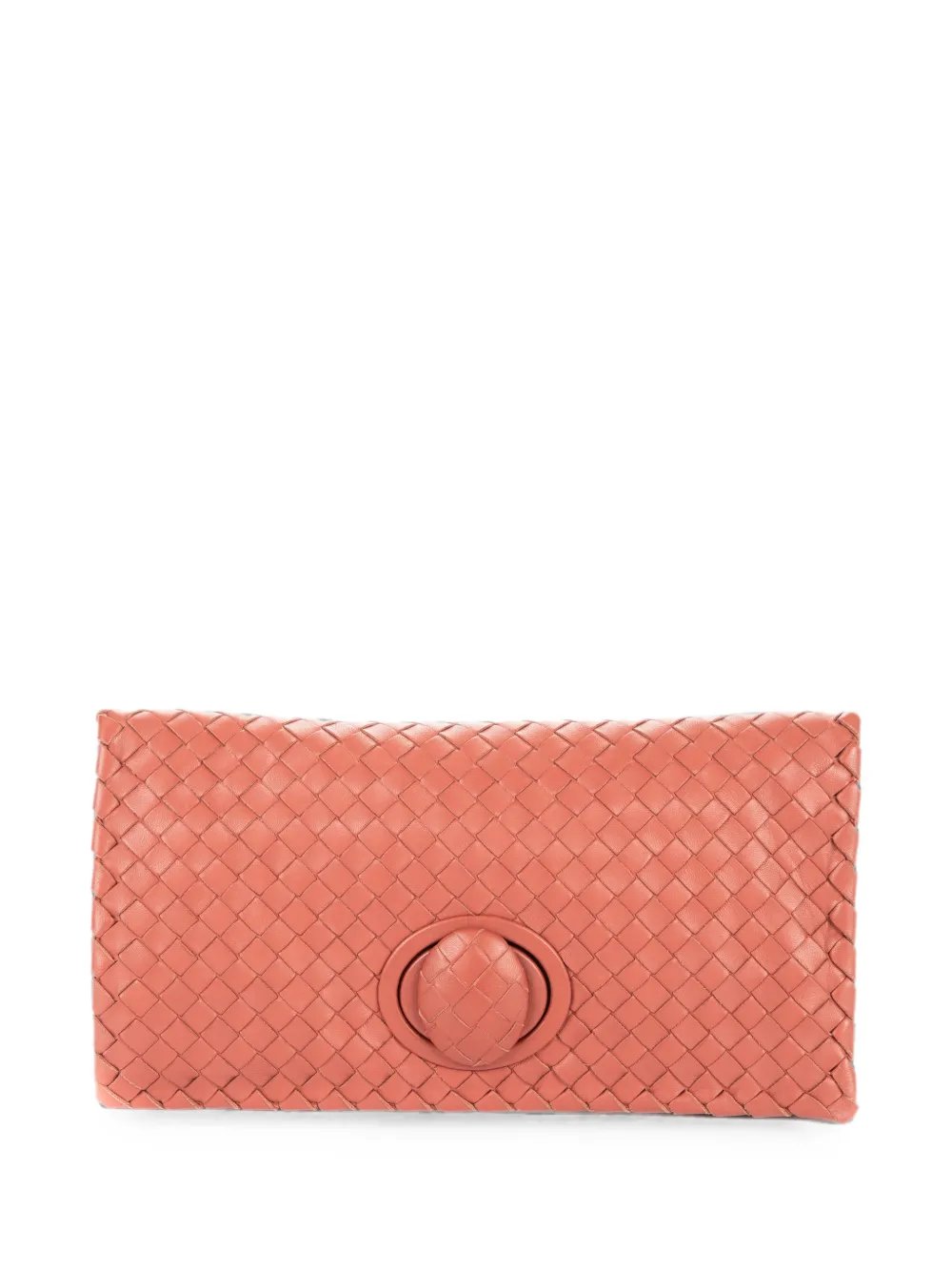 Intrecciato turn-lock clutch bag
