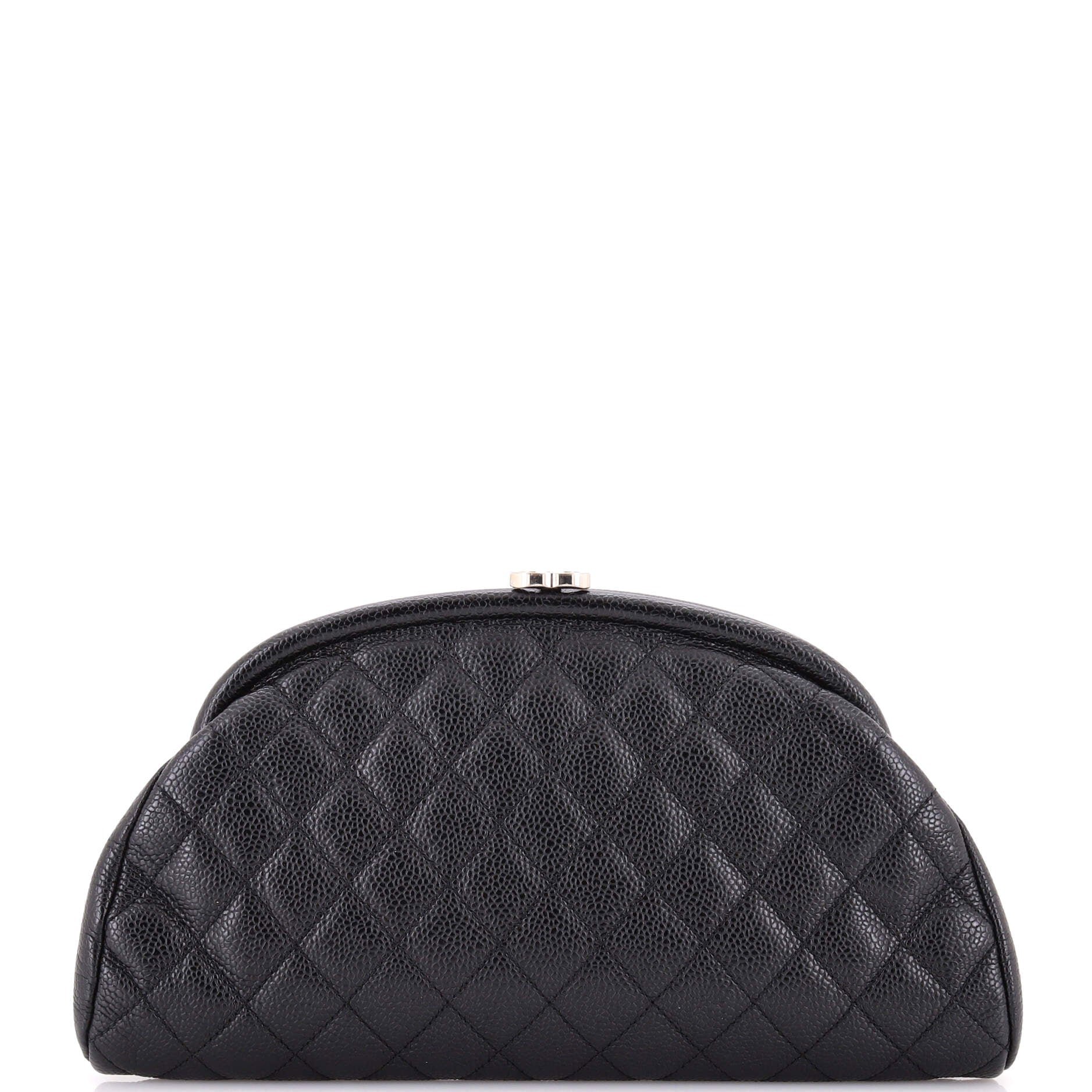 Timeless Clutch Quilted Caviar
