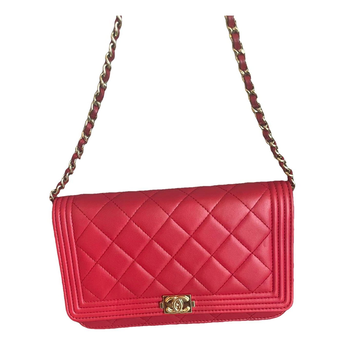 Wallet On Chain Boy Half Flap leather crossbody bag