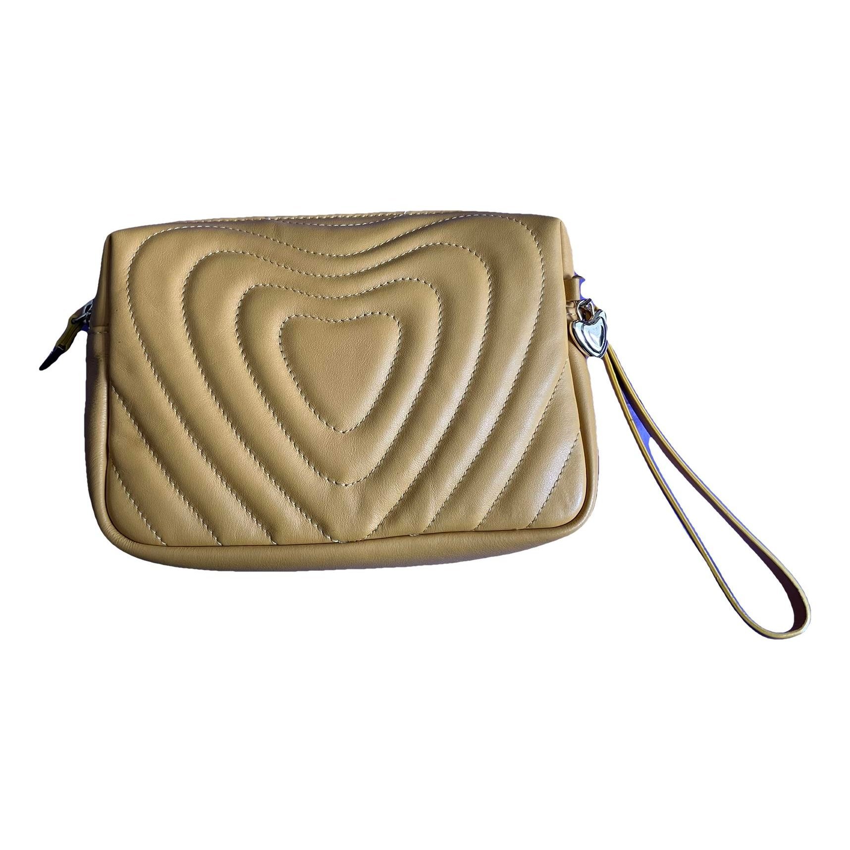 Heart bag leather clutch bag