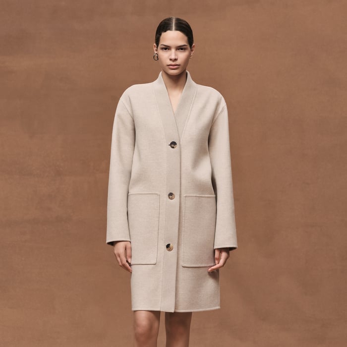 Beige Naturel Cardigan Coat