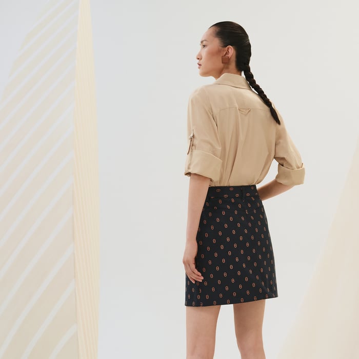 Bleu Gabier "Chaine d'Ancre" Denim Miniskirt