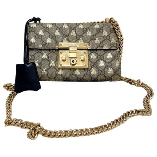 Padlock leather handbag