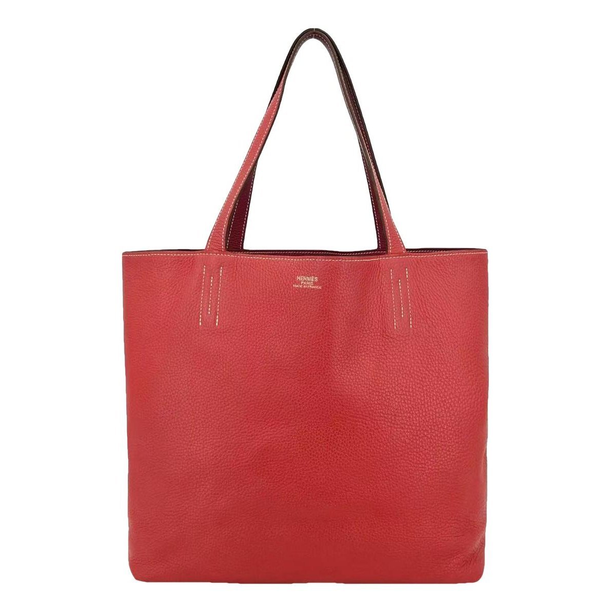 Double sens leather tote