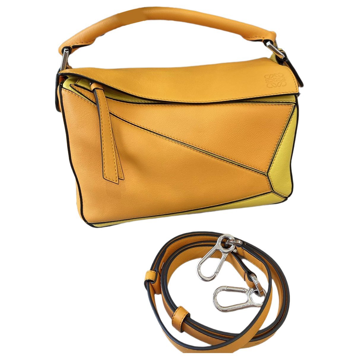 Puzzle leather handbag