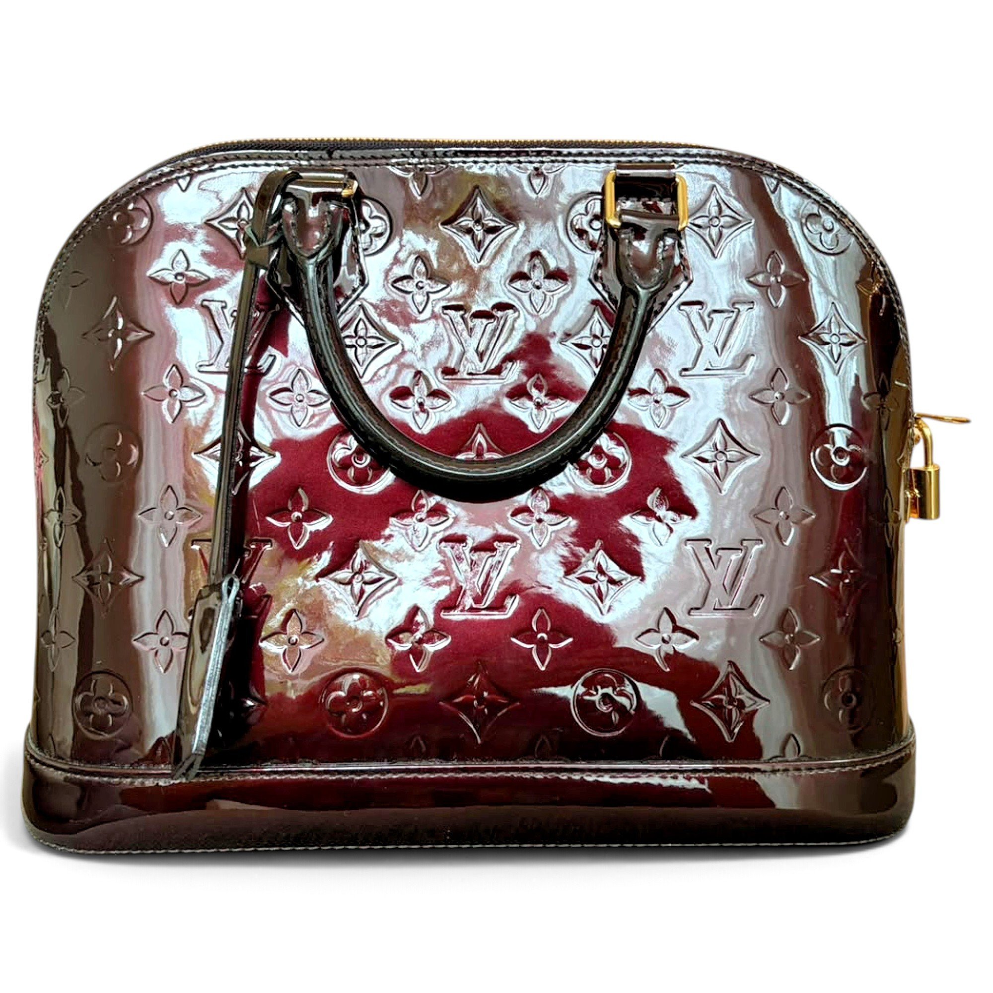 Louis Vuitton Alma patent leather handbag