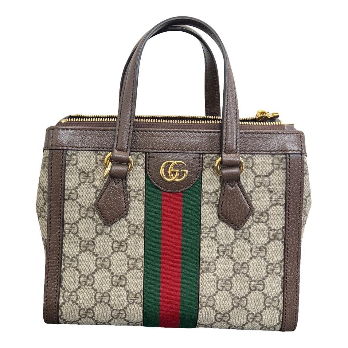Ophidia Top Handle leather handbag