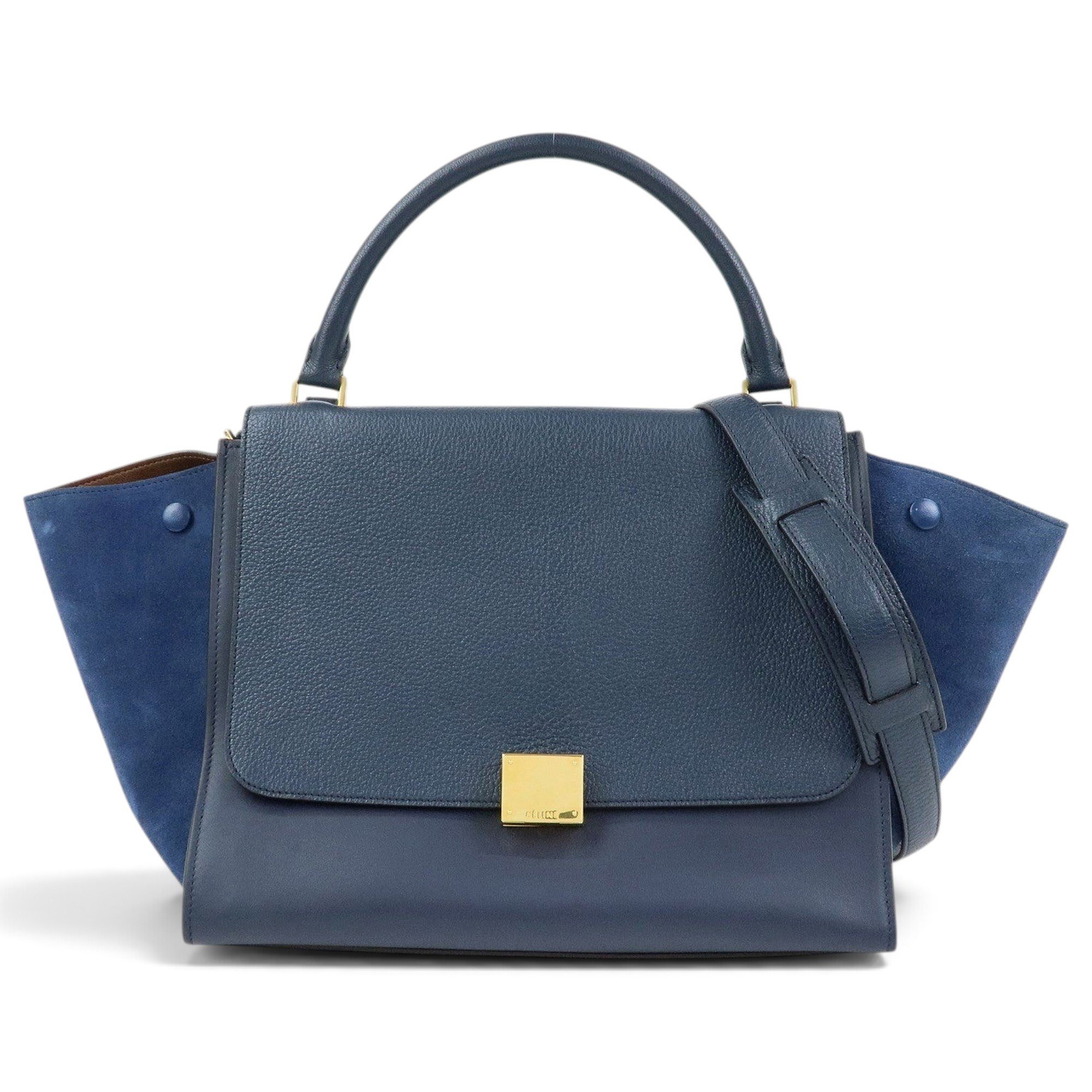 Trapèze leather handbag