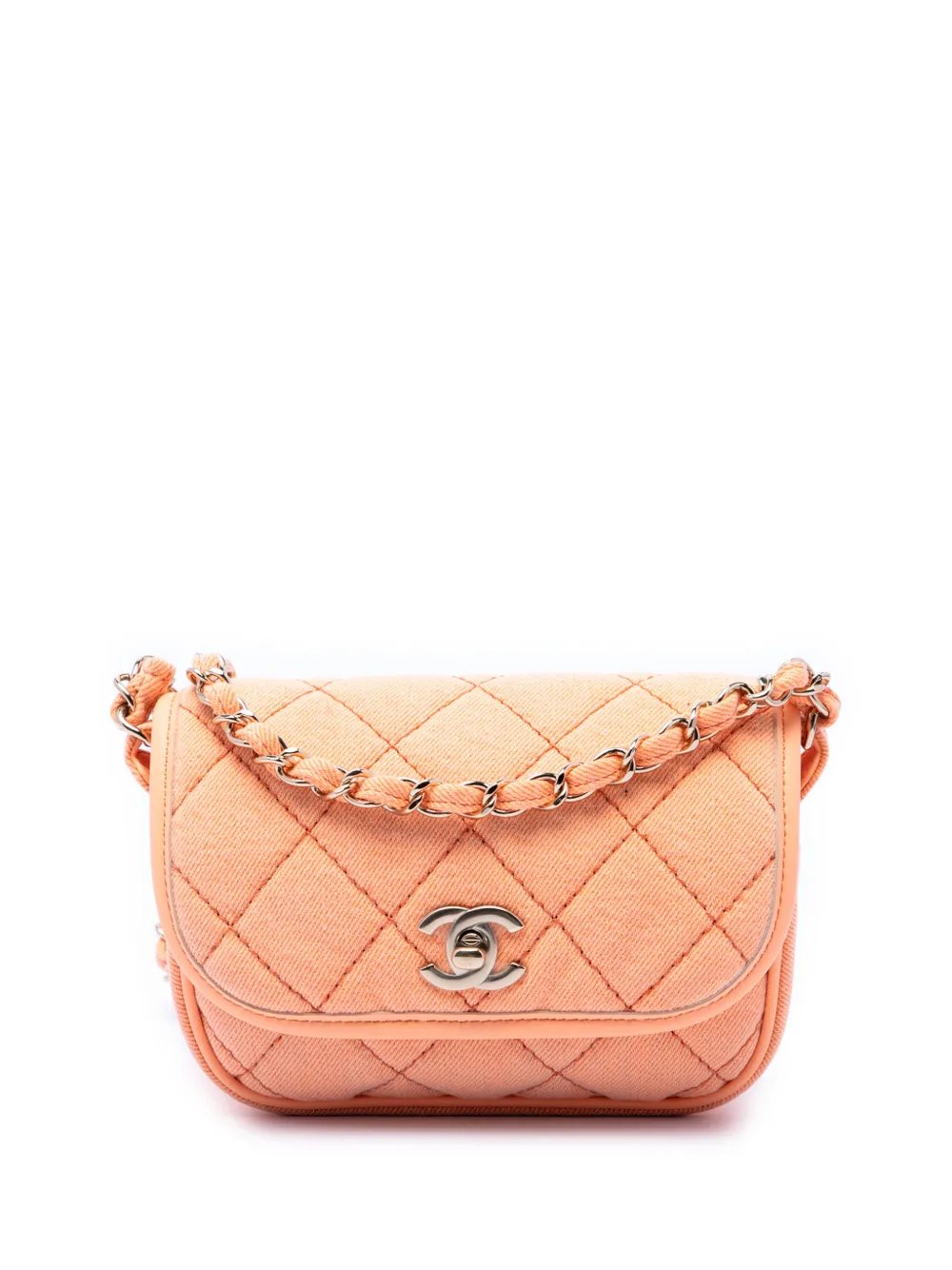 2021 Mini CC Quilted Denim Messenger Flap crossbody bag