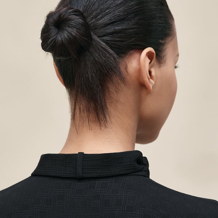 Noir Ascot Collar Shirt