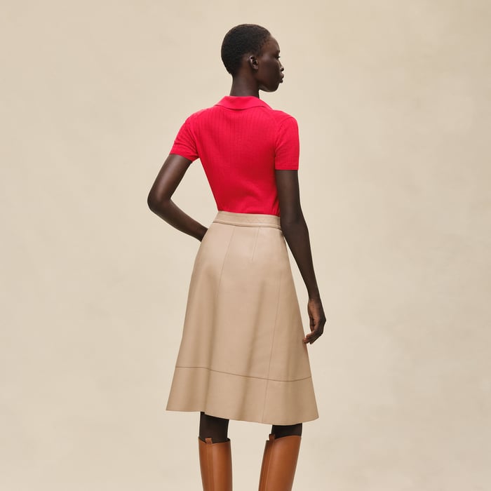 Beige Cajou Flared Skirt