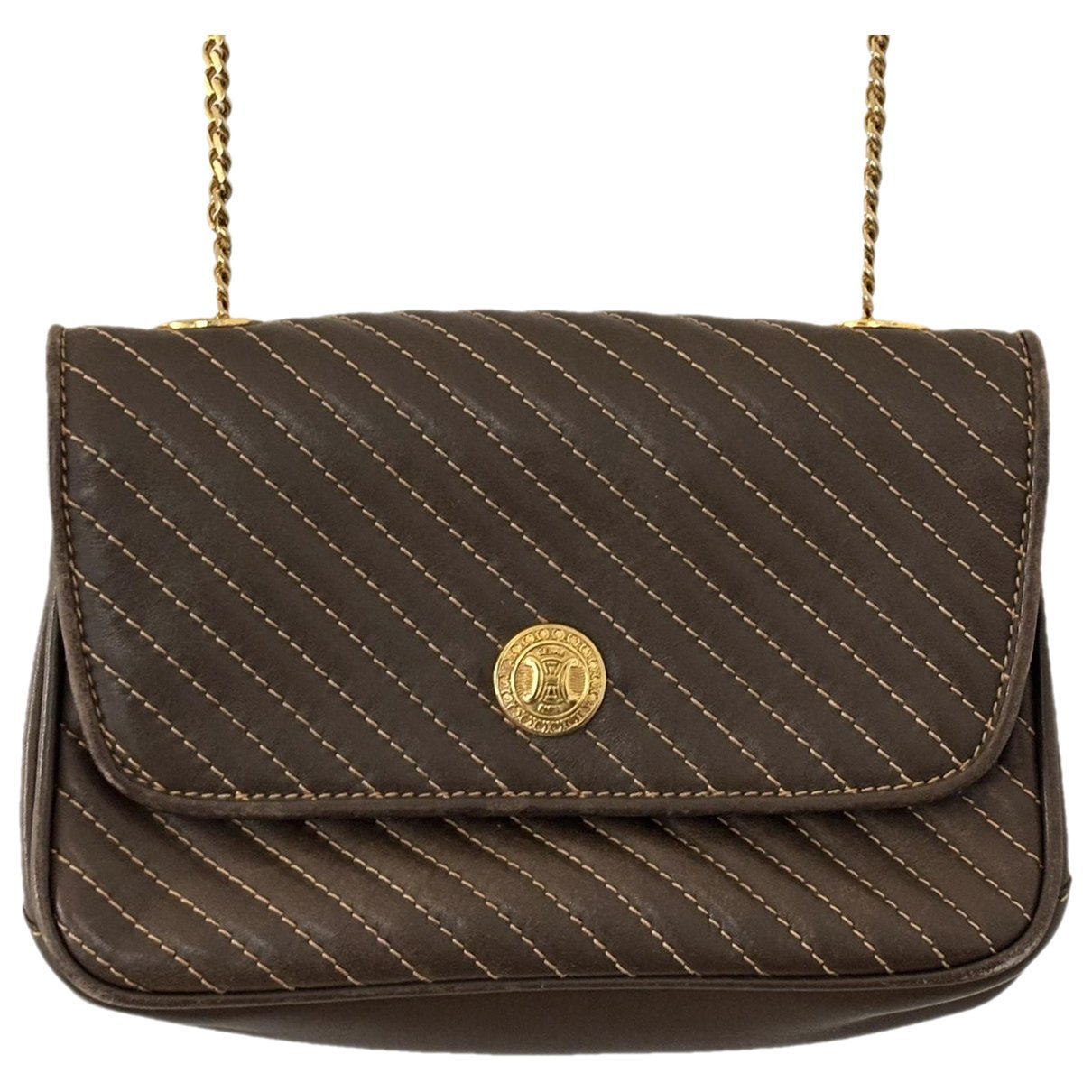 Triomphe chain leather handbag