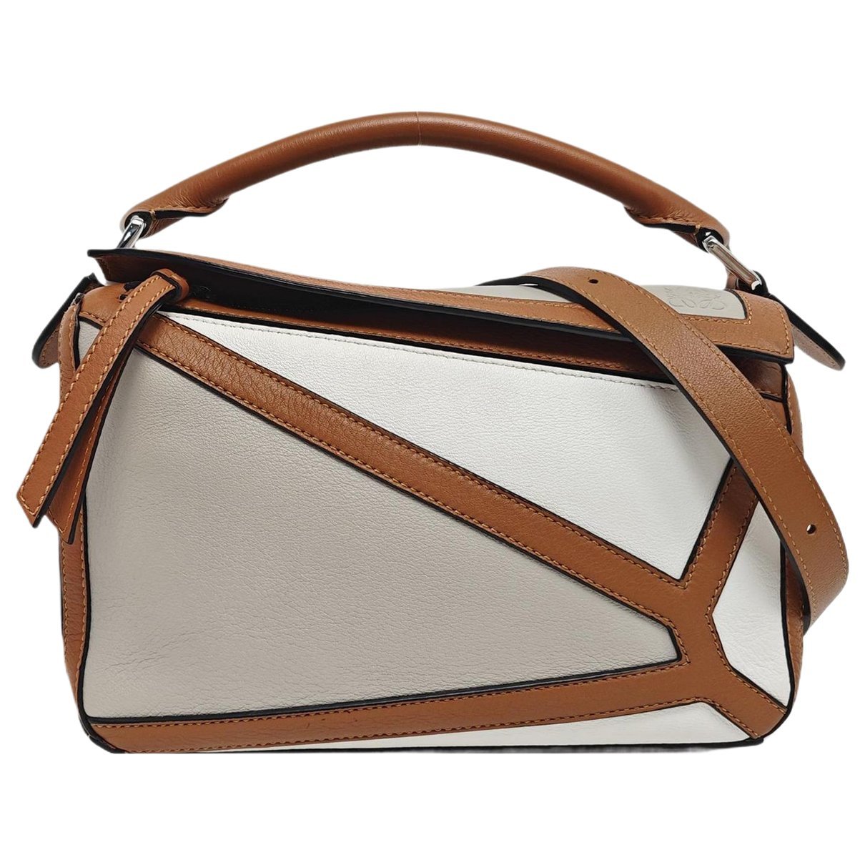 Puzzle leather crossbody bag