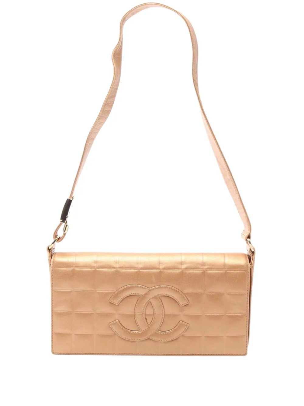 2002-2003 CC Chocolate Bar Metallic Lambskin shoulder bag