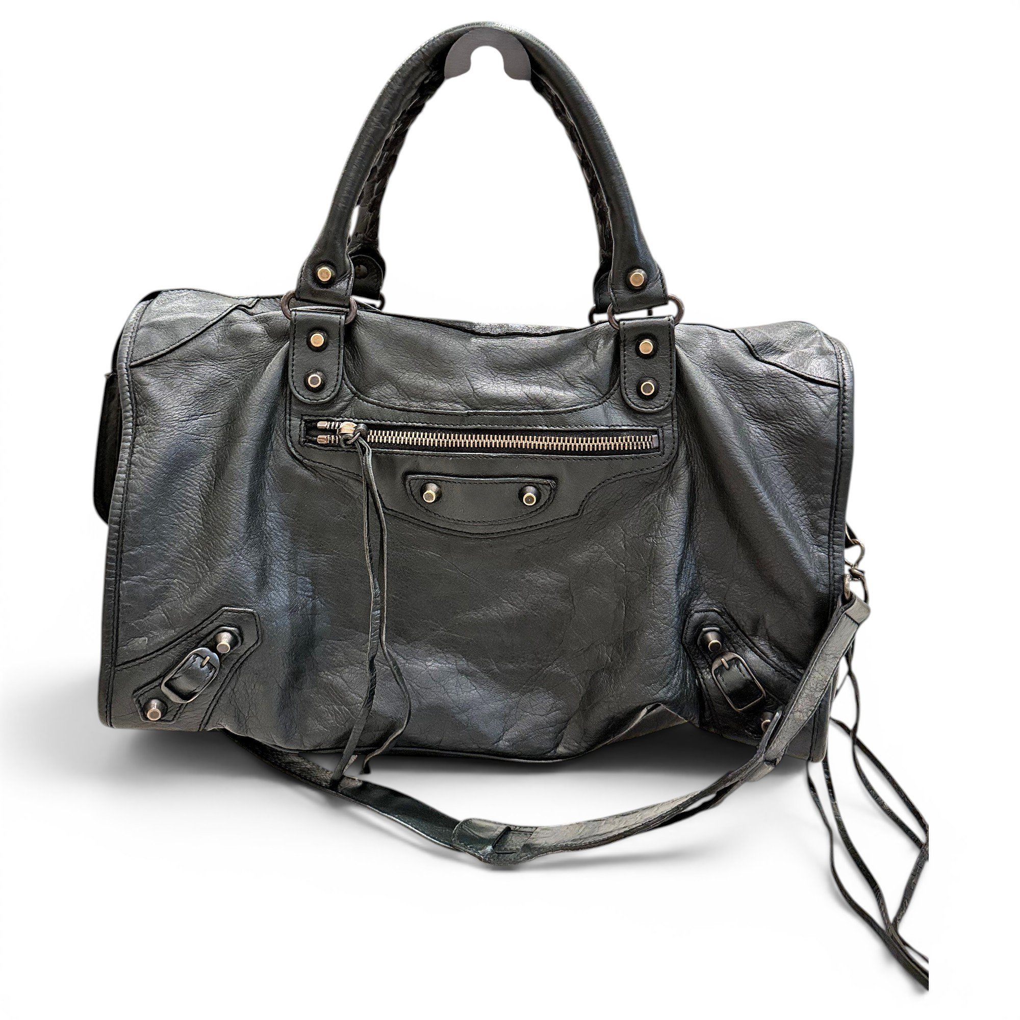 City leather handbag