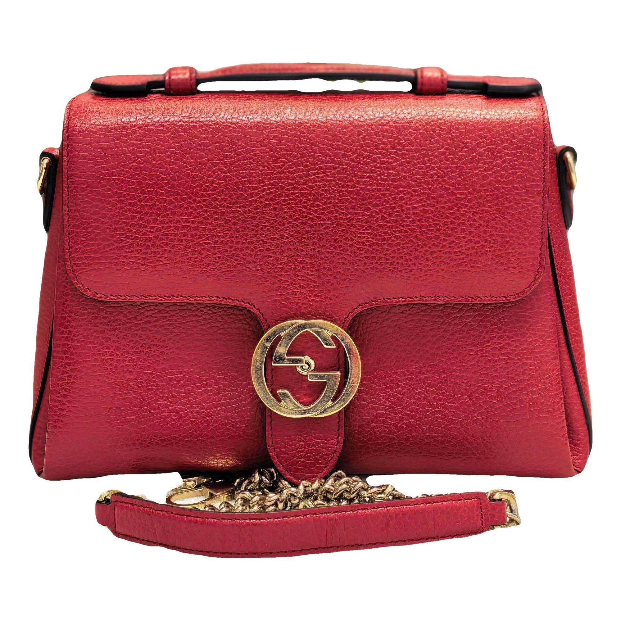 Interlocking leather handbag