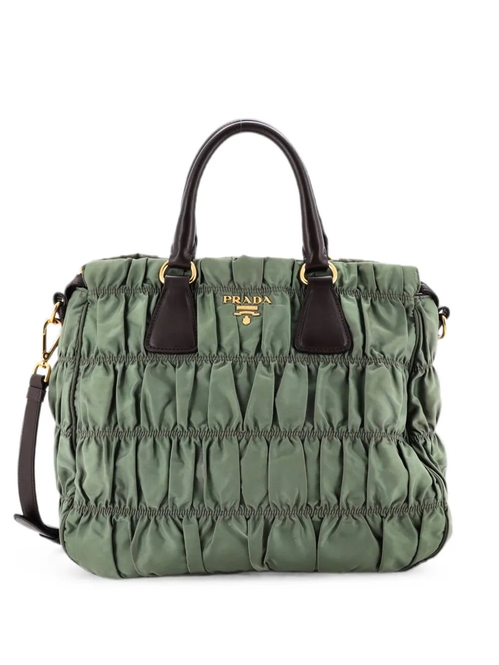 Prada Gaufre Convertible Leather and Tessuto Large tote bag