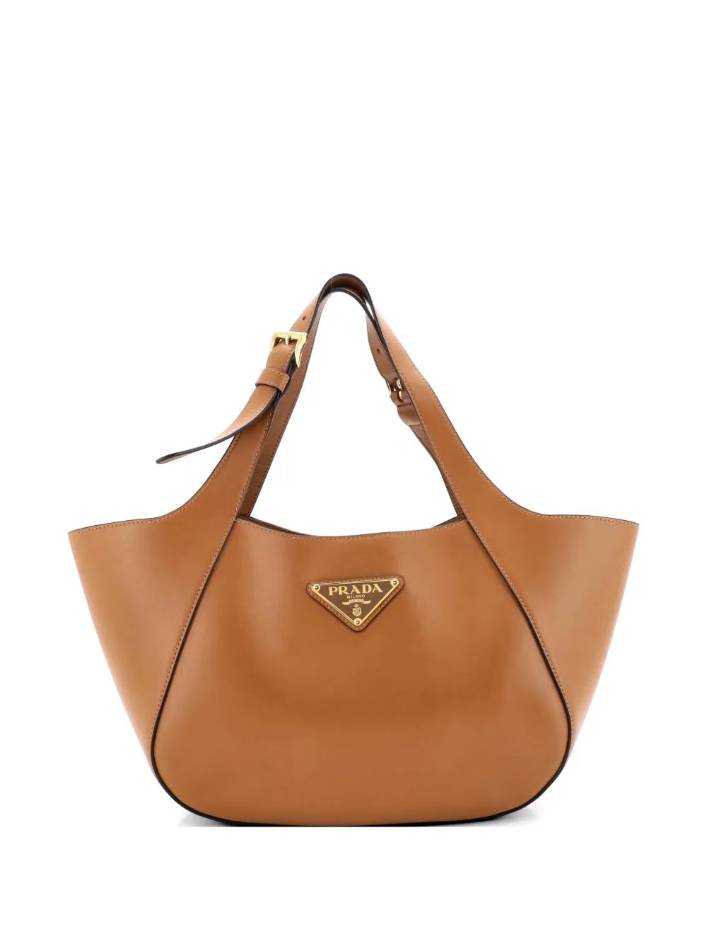Triangle Logo Buckle Handle City Calfskin Medium tote bag