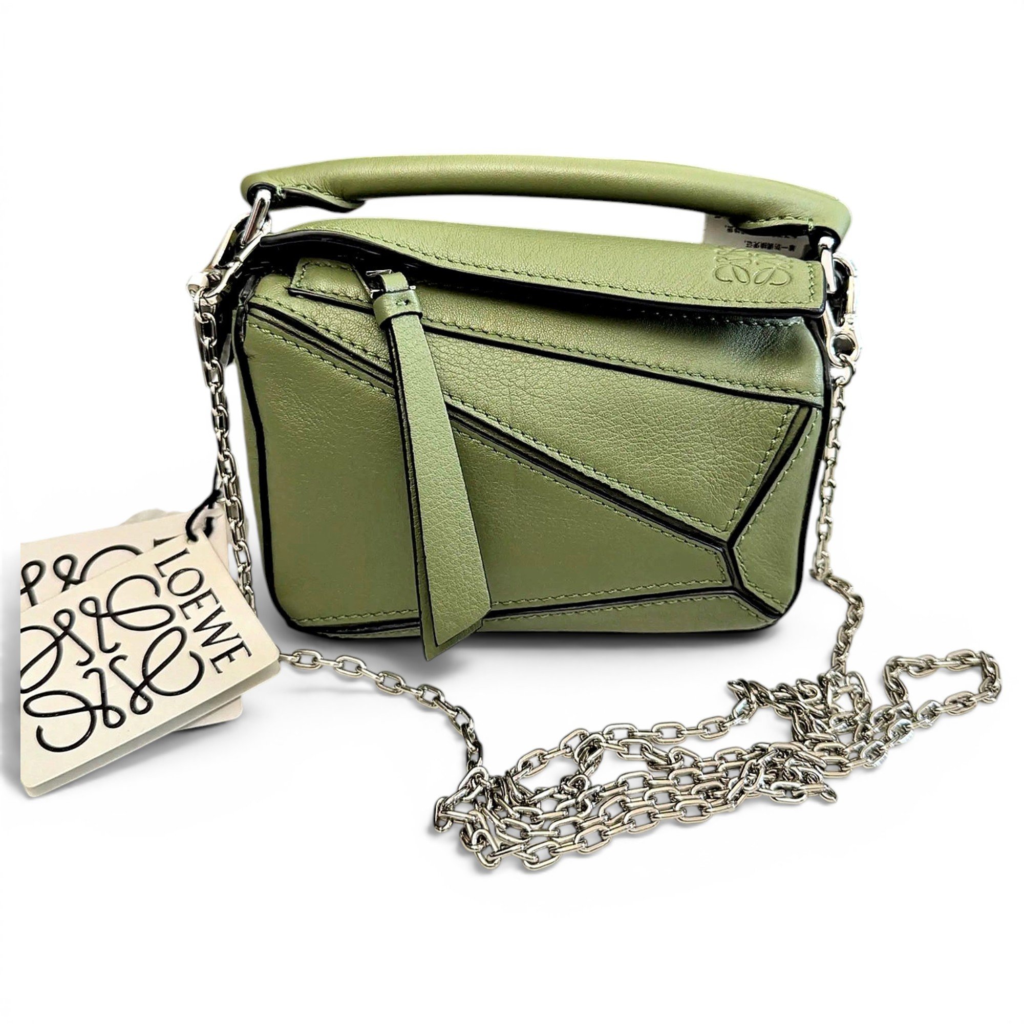 Puzzle leather handbag