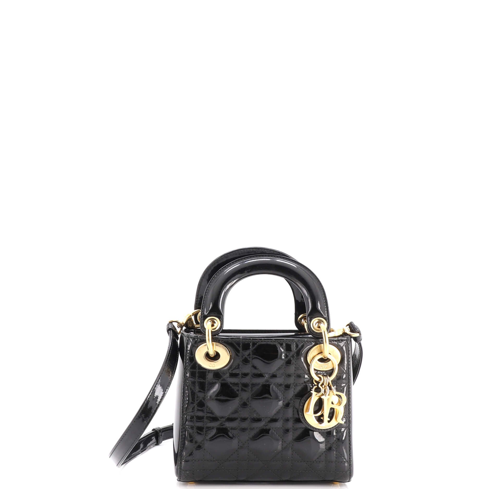 Lady Dior Bag Cannage Quilt Patent Mini