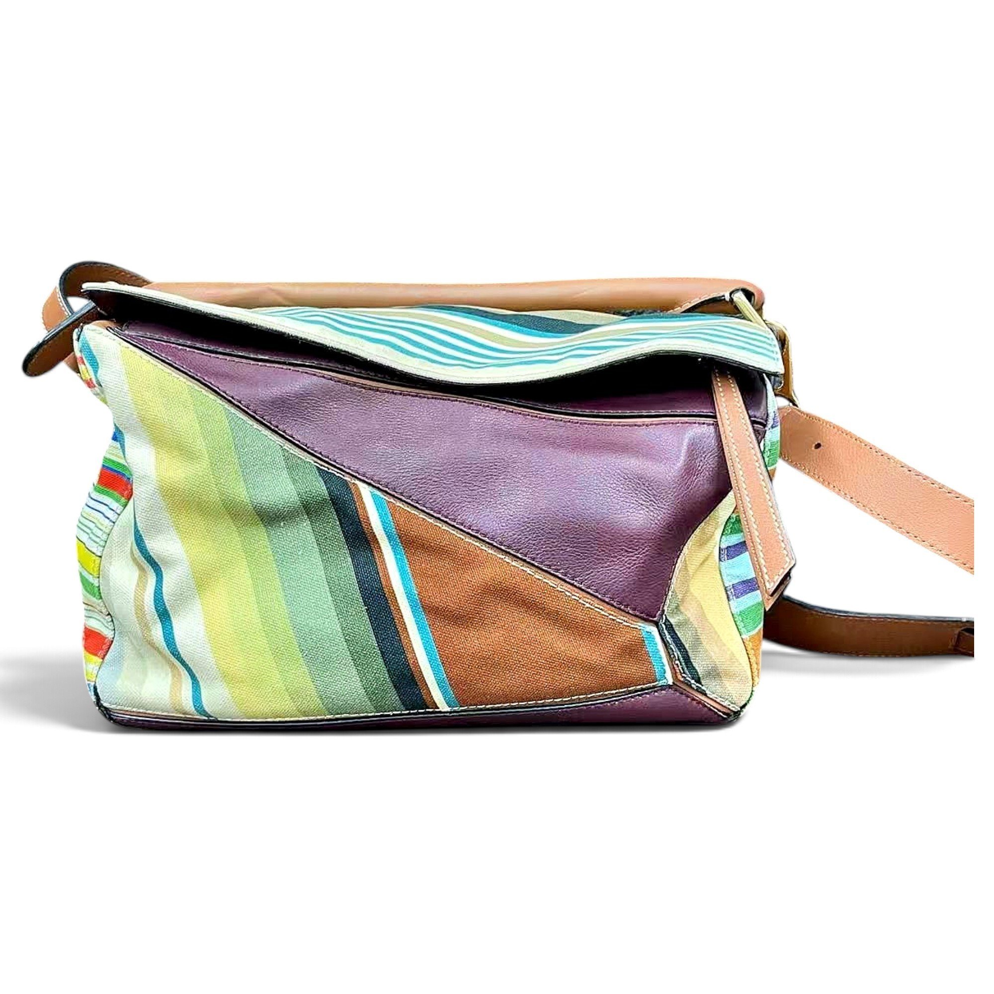 Puzzle leather handbag