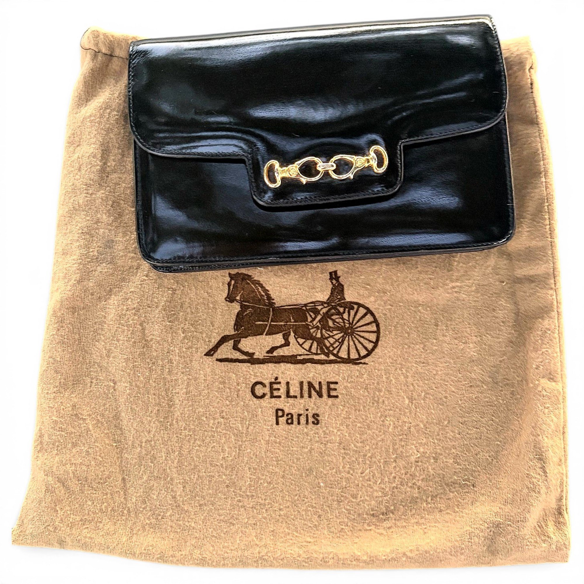 Patent leather clutch bag