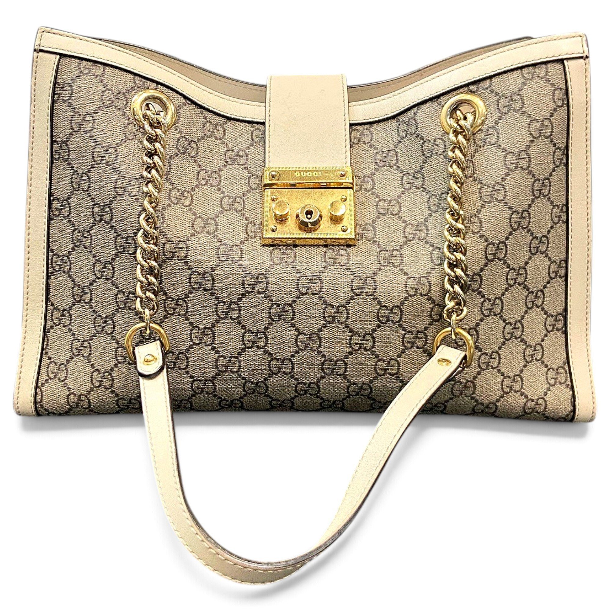 Padlock leather handbag