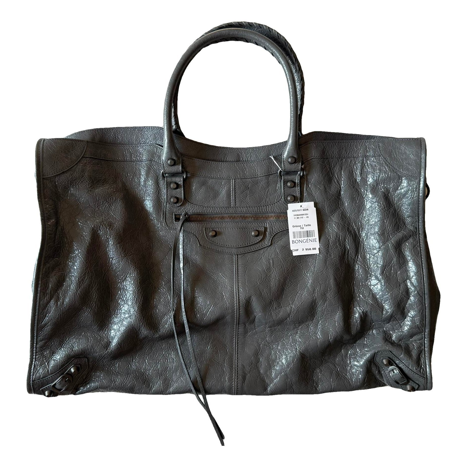 City leather handbag